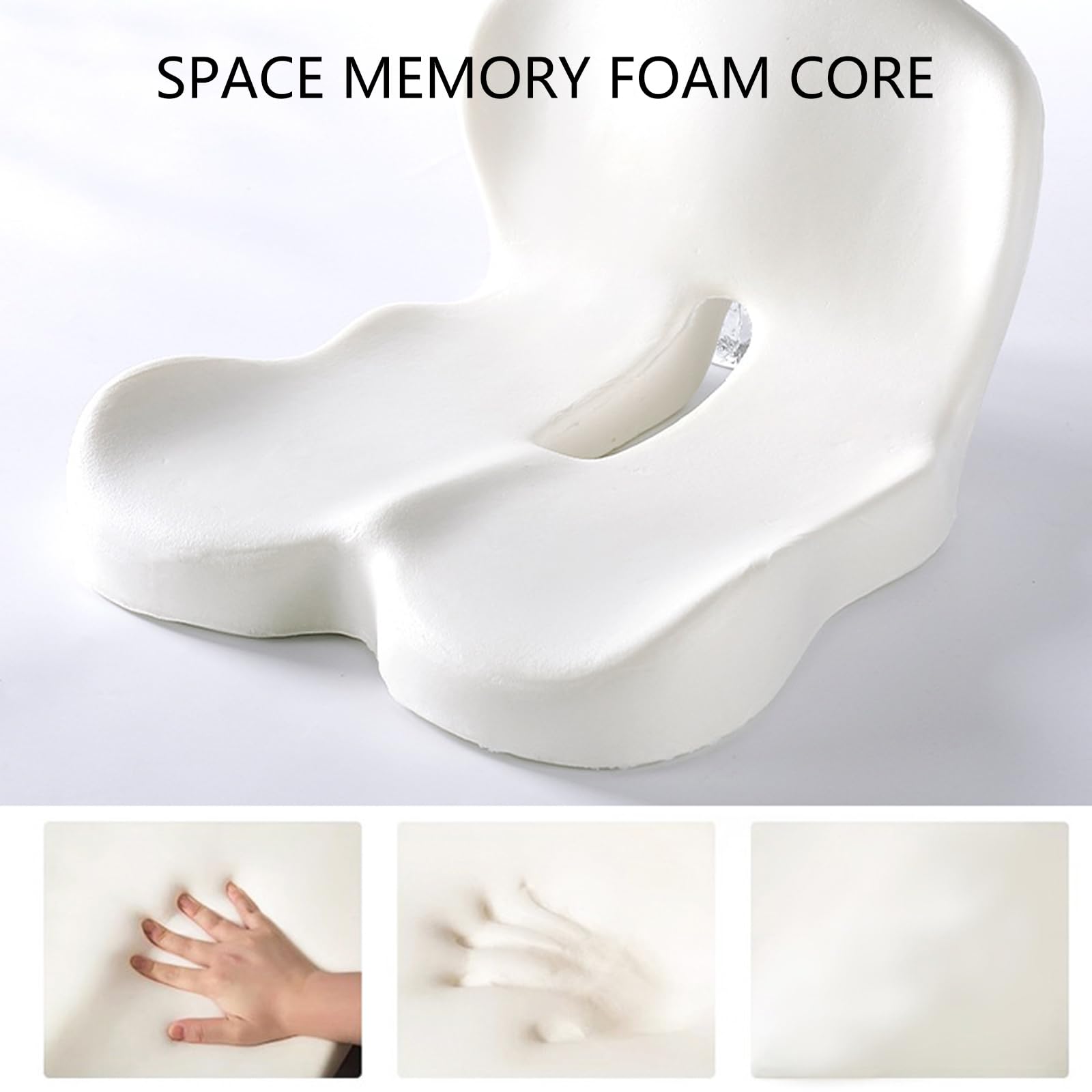 Cojín de asiento ergonómico con doble esquema de color gris para apoyar la parte inferior de la espalda y acolchado ortopédico de doble gris ventilado cómodo