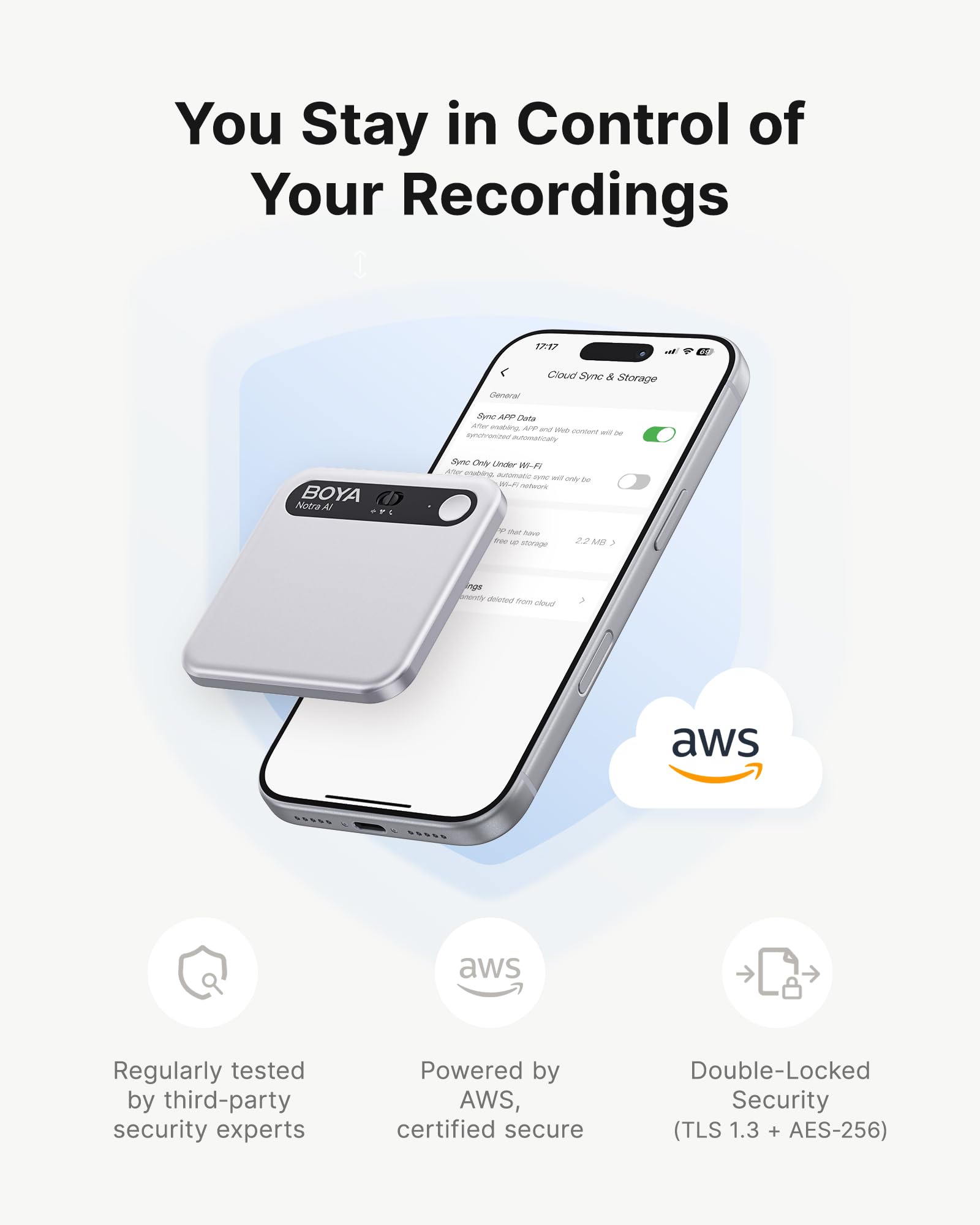 Amazon.com: BOYA Notra AI Voice Recorder, Smart Transcription