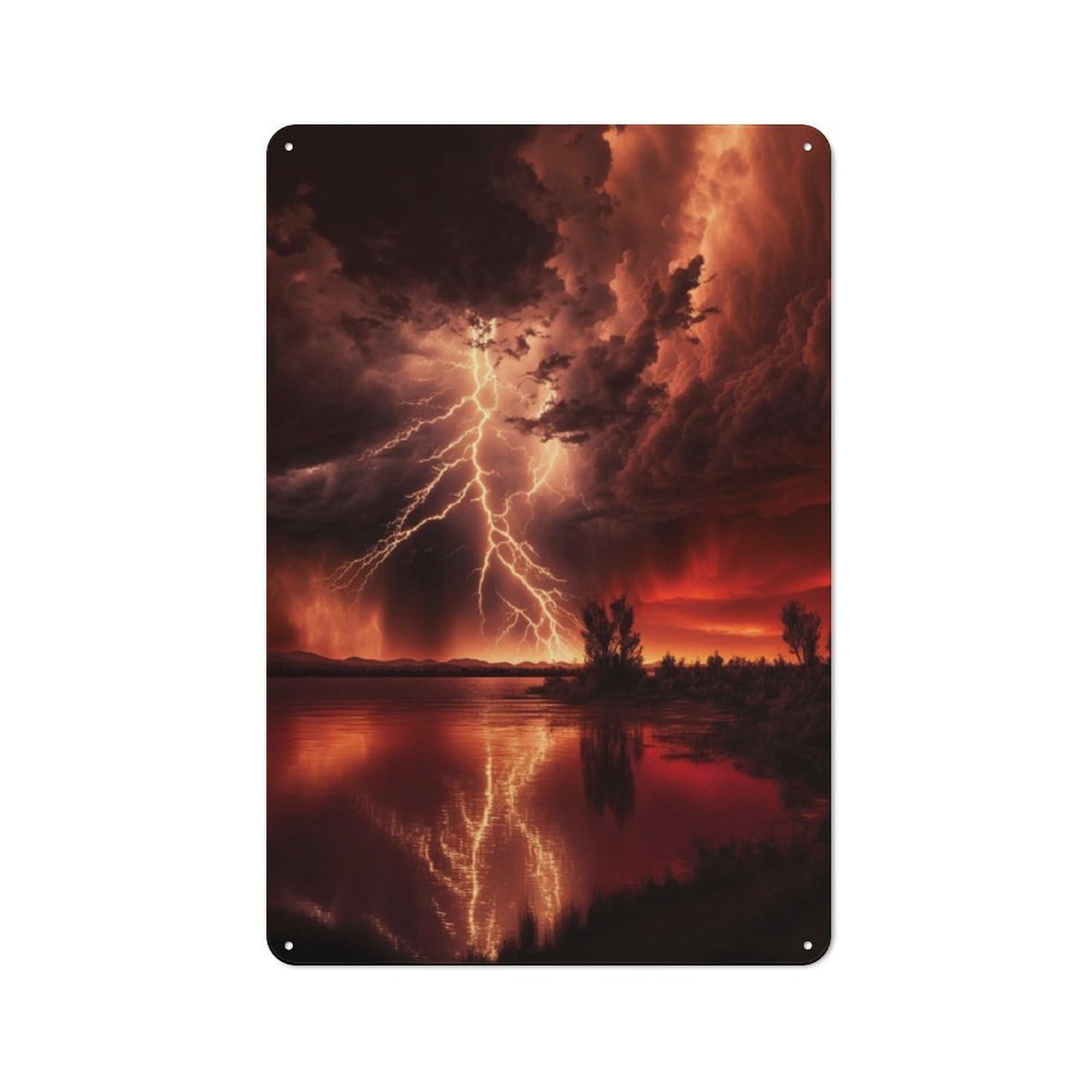Junmoney Red Apocalyptic Storm Retro Metal Wall Sign 30X20cm With For Pub Or Café, A Housewarming Gift For Hospitality Wall Decor Collectors