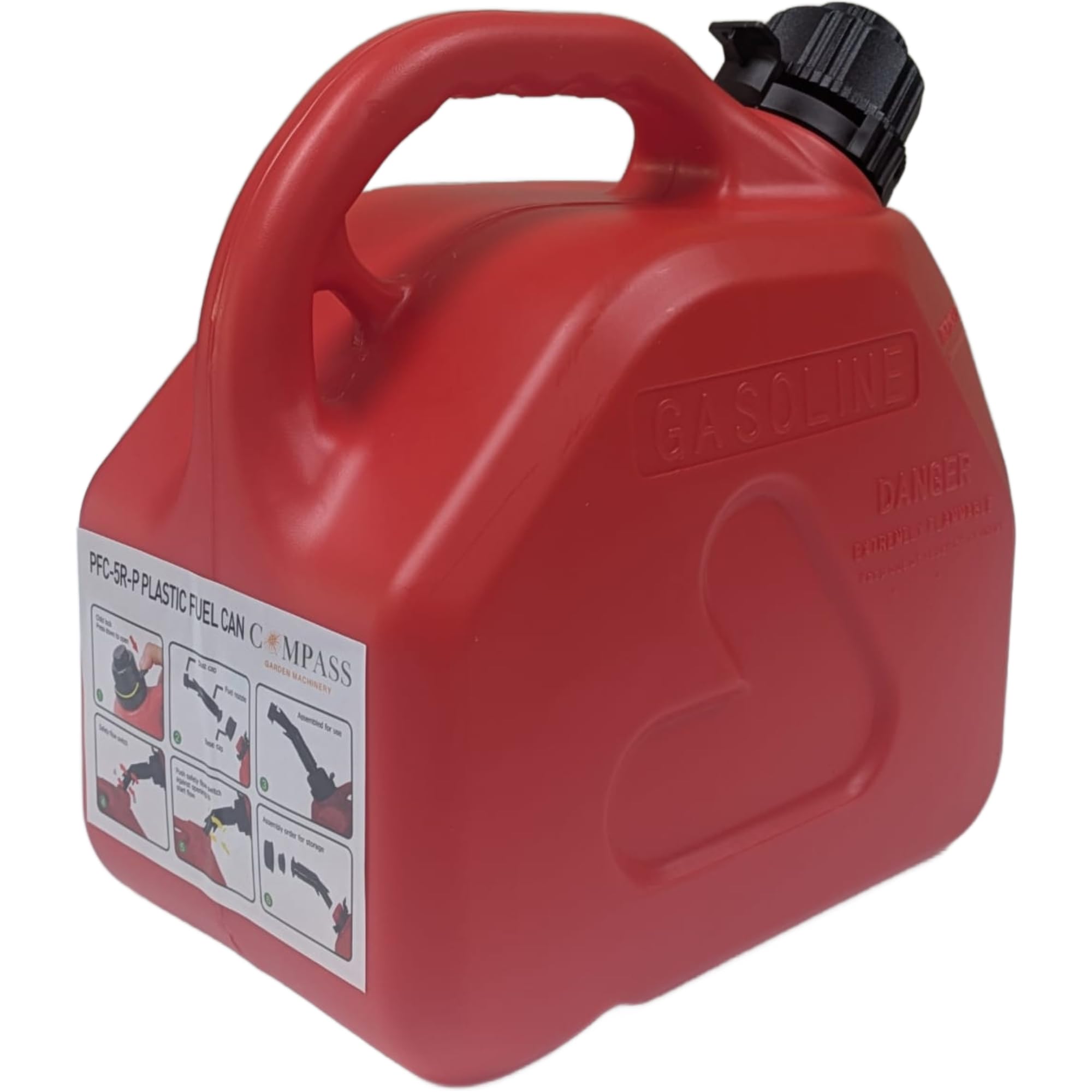 Spectrum Anti-Spill Petrol Can, 5 Litre Capacity, Retractable Spout, Cam-lock Closure