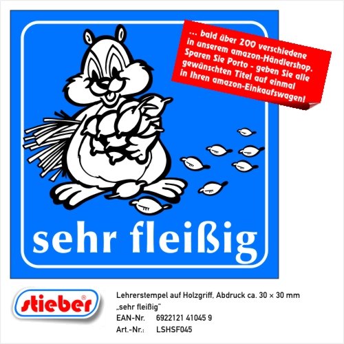 Lehrerstempel à manche en bois très fleißig» Cover