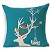 Tailbox Cotton Linen Square Decorative Throw Pillow Case Cushion Cover Navy Blue Deer 18 "X 18 "