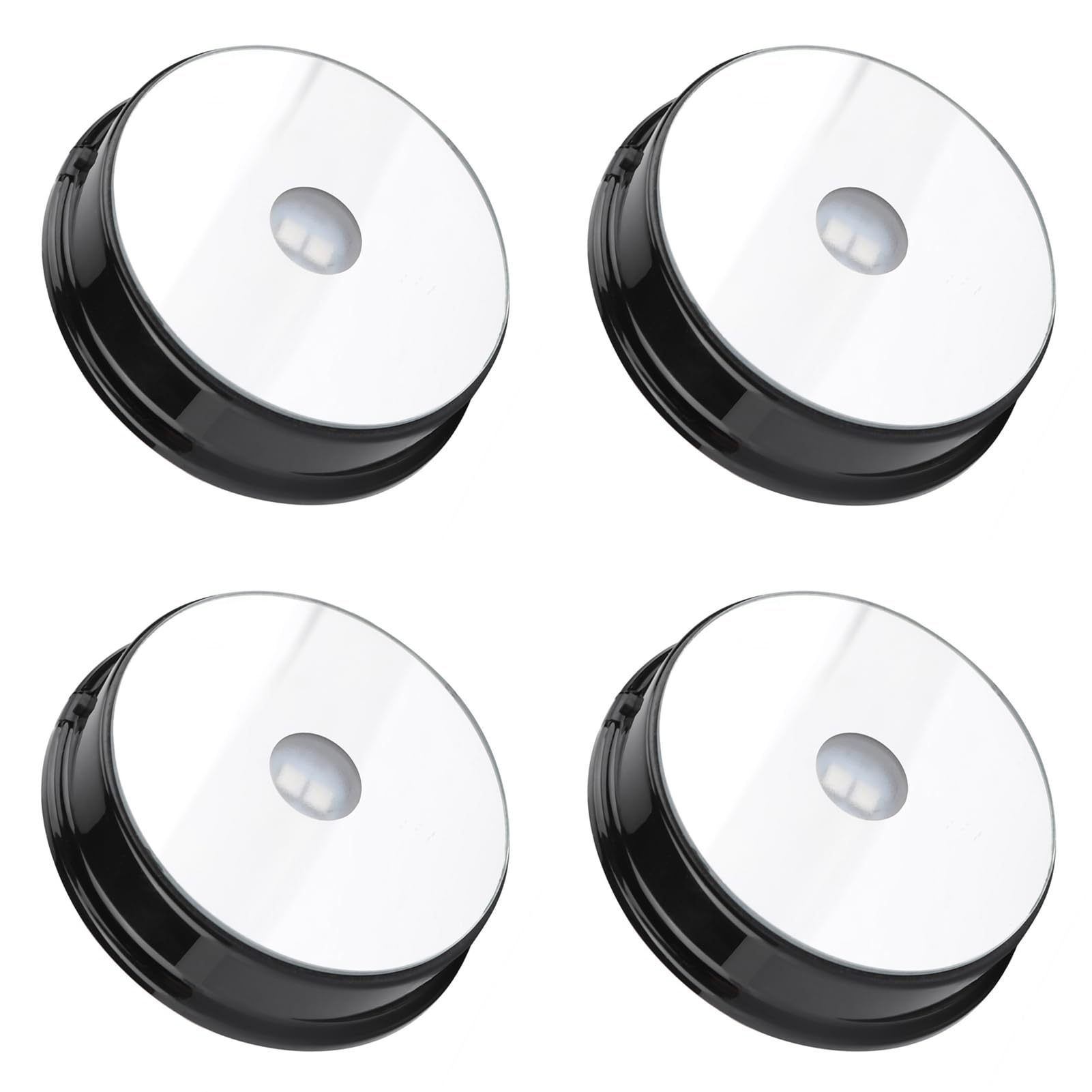 Supporto Base a LED, 4 Pezzi in Plastica a Sette Colori LED Rotondo Colorato Base per Display in Cristalli di Luce per Bottiglia di Vetro Figurine di Arte in Cristallo