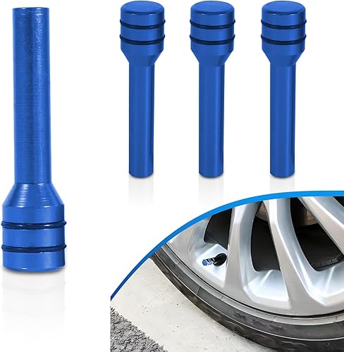 Tesnaao Paquete de 4 pomos para cerradura de puerta de automóvil, 1.93 x 0.47 pulgadas, aleación antiarañazos, decoración de pasadores de bloqueo de