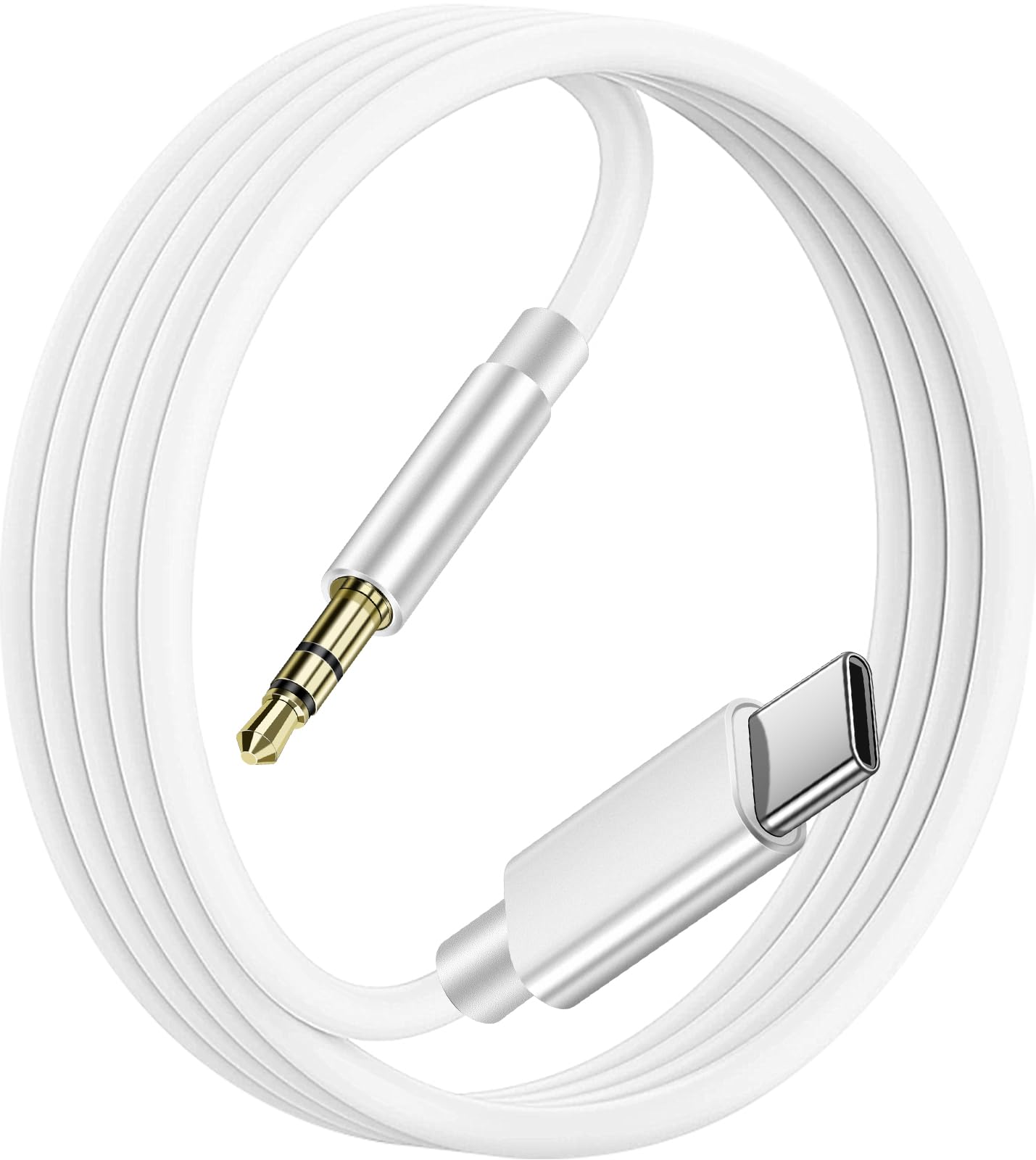 Cavo digitale da USB C a AUX da 3,5 mm per iPhone 15/16/17, 1 m, USB C a jack per cuffie, cavo audio AUX compatibile con Samsung Galaxy S23 S22 Note 20, altoparlanti, cuffie, bianco