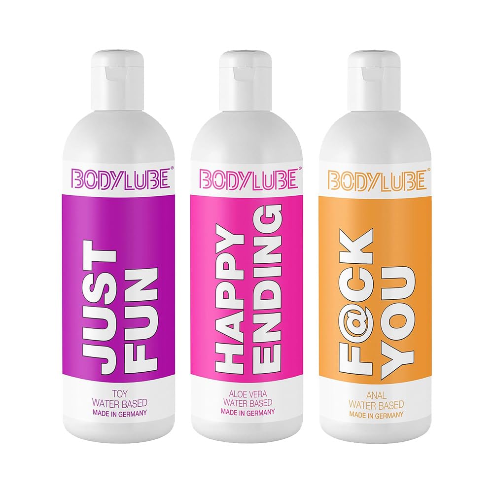 Gleitgel-Set zum ausprobieren - JUST FUN, HAPPY ENDING, F@CK YOU - 3 x 1000ml