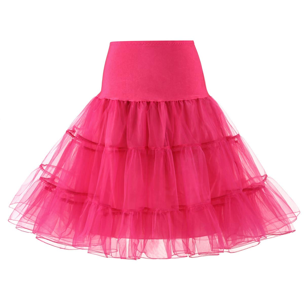 SSDH 1950s Retro Rockabilly Underskirt Swing Vintage Tulle Tutu Petticoat Skirt Half Slips (UK, Alpha, XL, Regular, Regular, Rose)