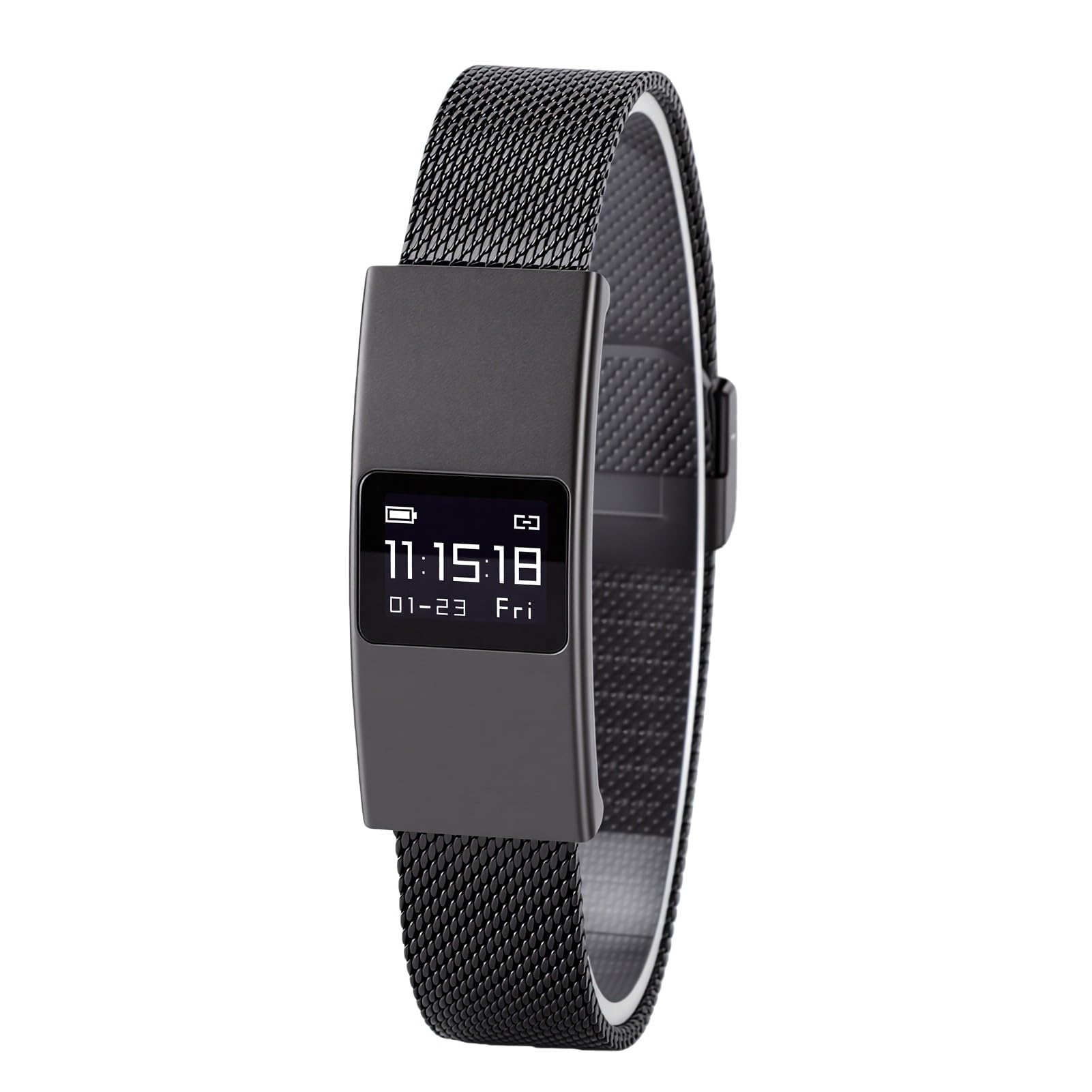Braccialetto Intelligente, Fitness Tracker Resistente All'acqua IPX8 con | Cinturino in Acciaio Inossidabile, Bluetooth 5.3, 30 Giorni in Standby, modalità Sportive Multiple, per Uomini e Donne