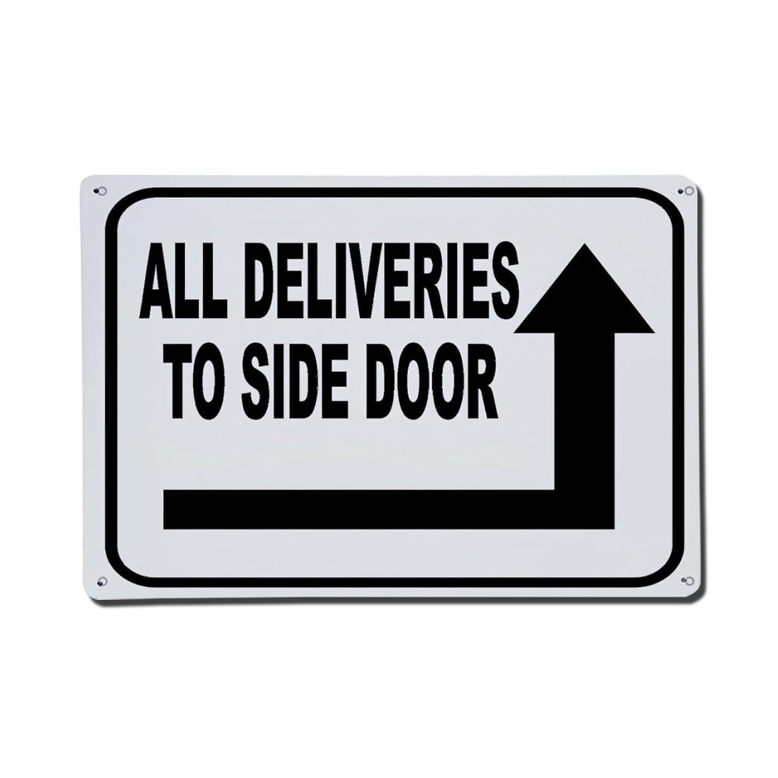 All Deliveries To Side Door Metal Tin Sign Plaque