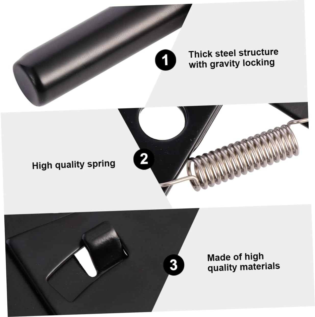 ARTIBETTER Self-Locking Heavy Duty Gate Latch Automatic Way Latch for Gates Resistant with Fasteners Secure for Pool Garden Use