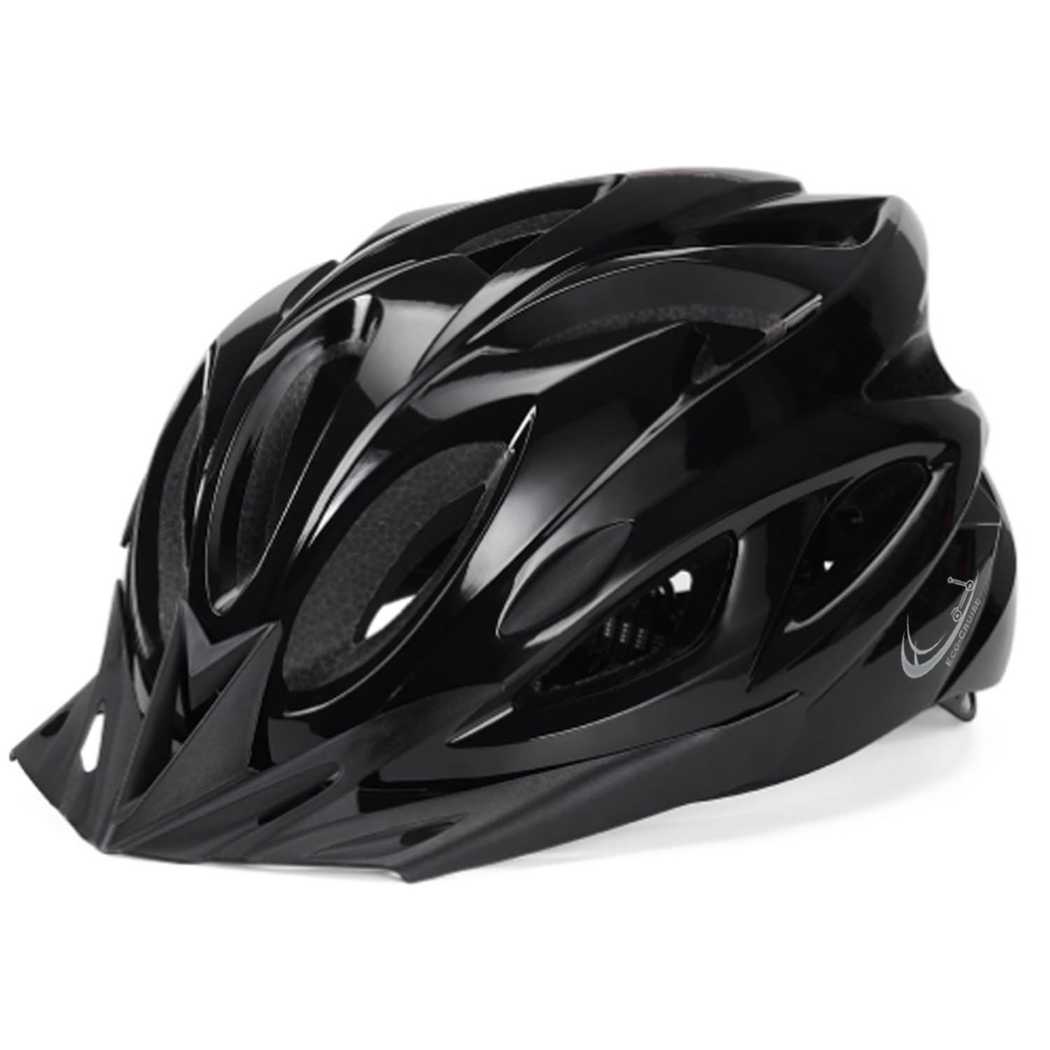 Eco-Cruise HT-12 Lightweight Aerodynamic Bicycle Helmet for Adults - High-Density EPS & PC Shell, Adjustable Fit, Sun Brim - Ideal for Road Biking, Mountain Trails & Commuting (Black)-image-37