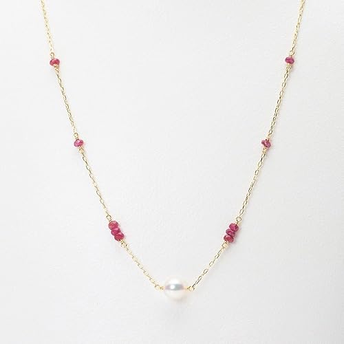 Miniatura 3 de EsmeraldaRubíZafiro con Colgante de Perla Cultivada Akoya Japonesa de 0.236 in para Mujer con Oro Amarillo de 18 K Diseño Elegante Excelente Regalo