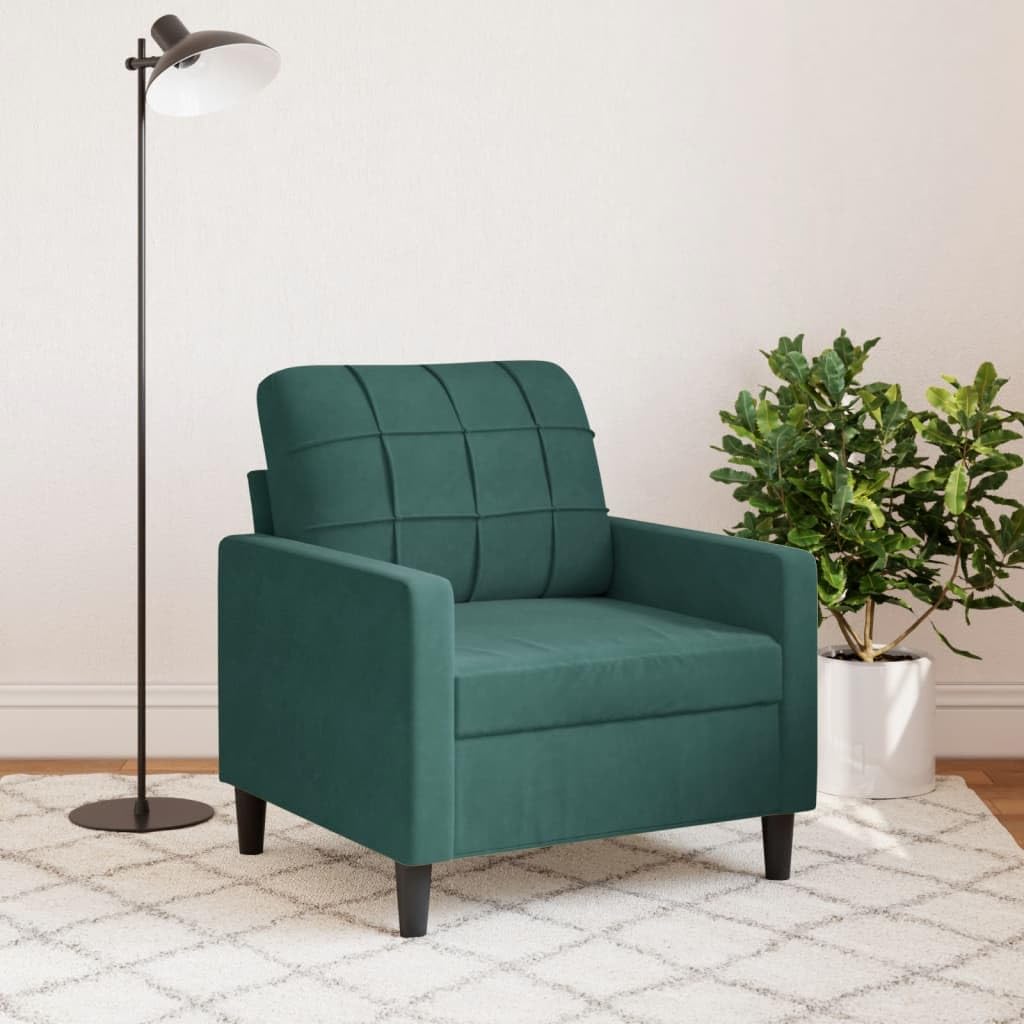 Poltrona in velluto verde scuro, larghezza della seduta 60 cm, con struttura in metallo e imbottitura in schiuma, mobili per il soggiorno per un relax accogliente e un arredamento elegante