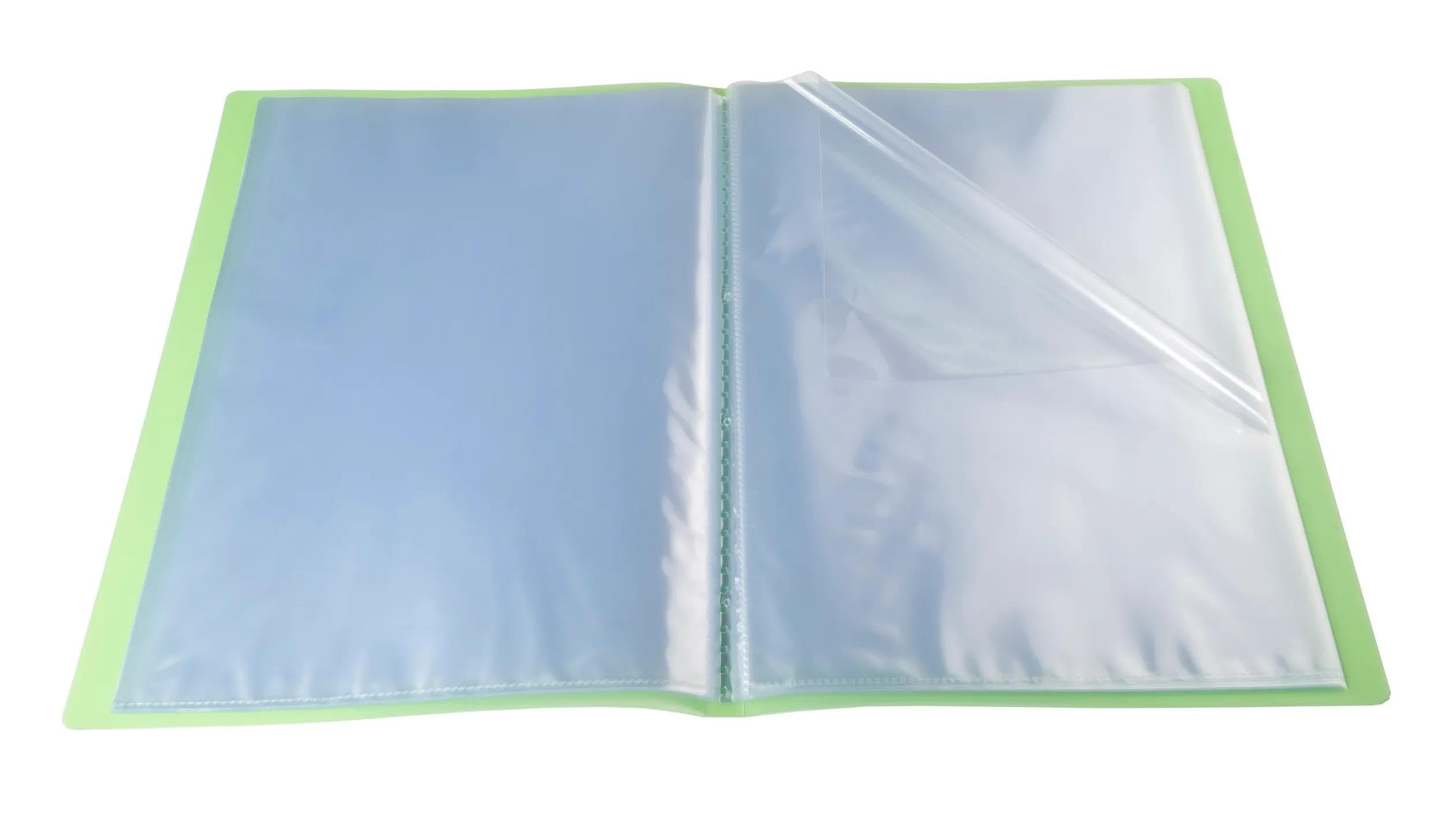 Exacompta 85463E 12er Pack Sichtmappe Chromaline Crystal Colours aus blickdichtem Kunststoff robust 40 Hüllen 80 Ansichten für DIN A4 Aktenhülle Prospekthülle farbig sortiert grün