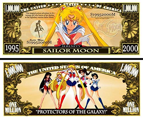 Anime Source Sailor Moon Anime Series Character Commemorative Novelty Million Bill with Semi Rigid Protector