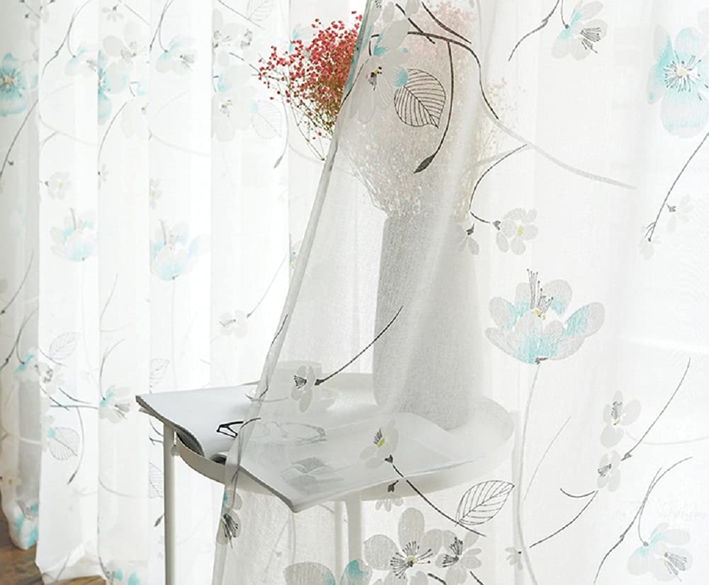 Amazon.com: HooHero Retro Flower Pattern Embroidered Sheer