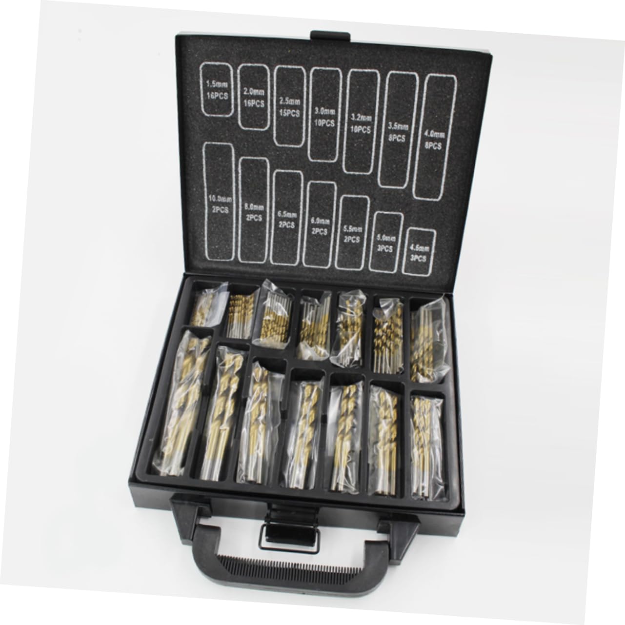 Homoyoyo Set Di Punte Da Trapano in Nitruro Di Titanio Essential Da 99 Pezzi Punta Brad Da 1 5-10 Mm Per Metallo Legno E Plastica Con Custodia Per Il Trasporto