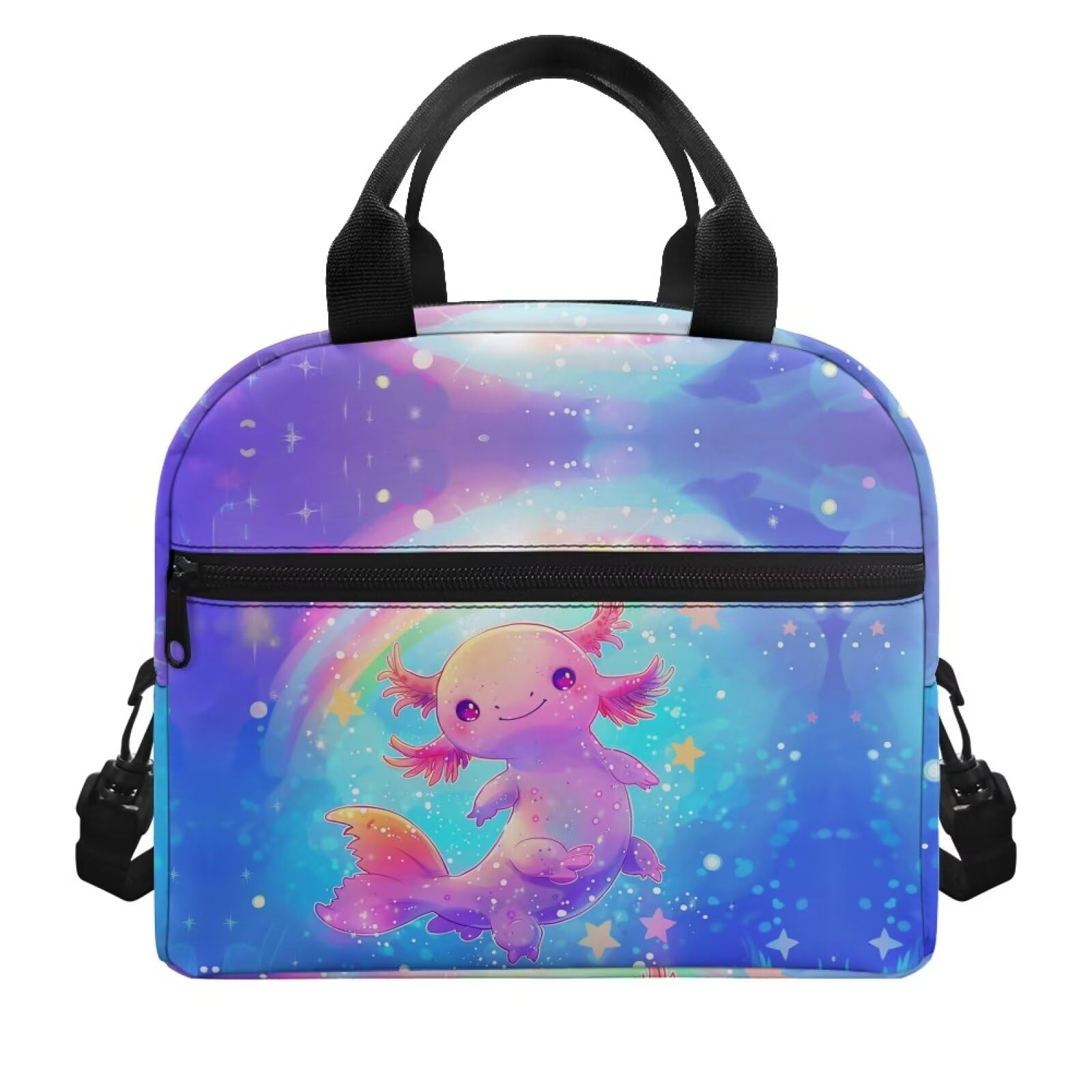ZUXONGSY Axolotl Lunch Box for Kids Ages 8-12 Years Old Salamander Lunch Bag Reusable Lunchbox Containers Small Insulated Lunch Bag Picnic
