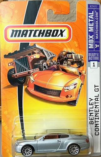 Bentley Continental GT 2007 Matchbox 1:64 Plata miniatura 1
