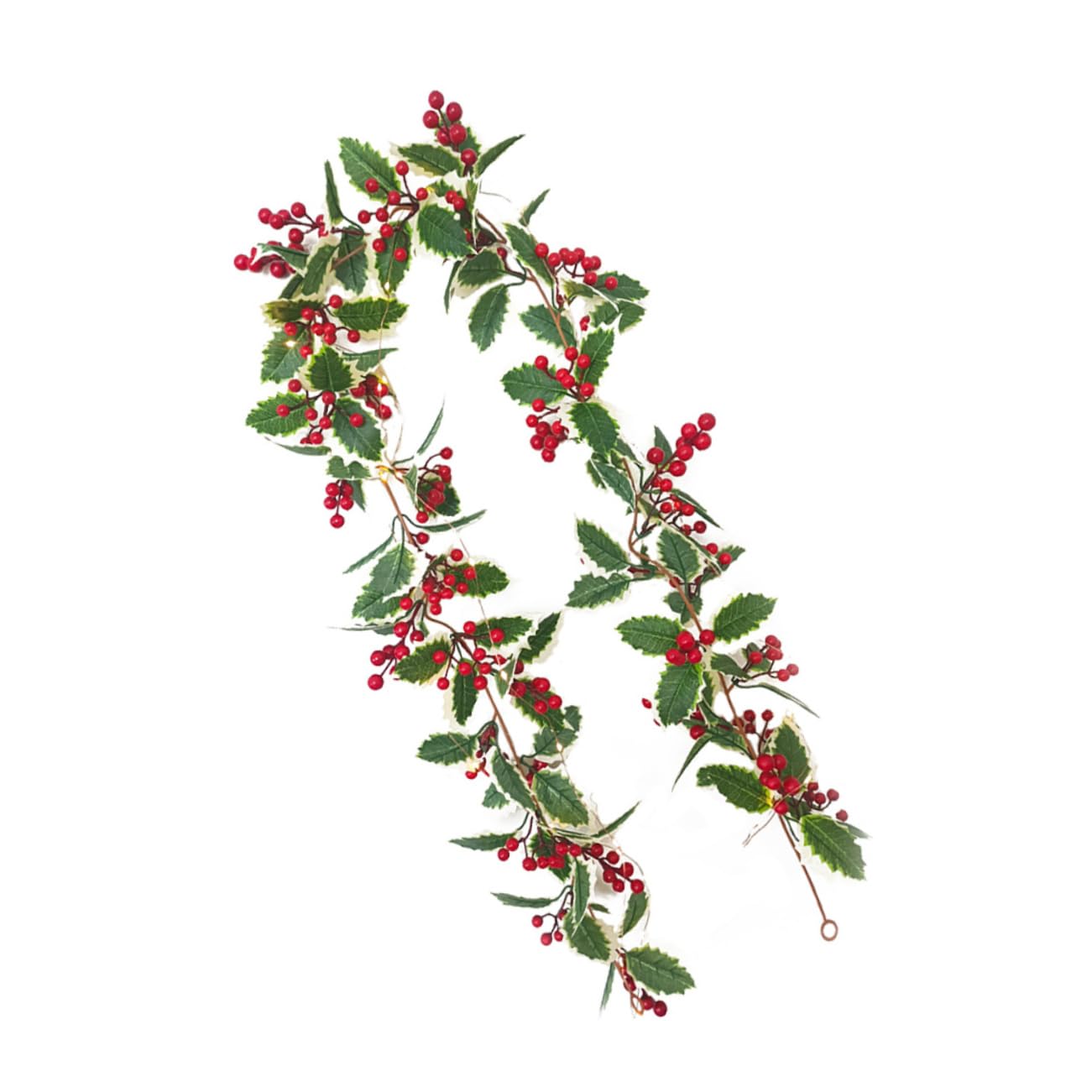 CAXUSD Red Berry Rattan Lights Mains Powered Christmas Holly Garland Xmas Party Decorative Layout