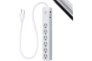 GE 6-Outlet Surge Protector with 2 Ft Cord