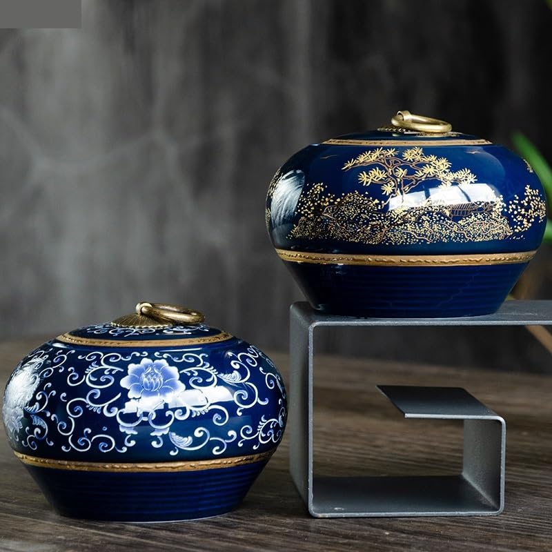 Organizer na herbatę niebieski ceramiczny pojemnik na herbatę zamknięty słoik na herbatę pojemnik na herbatę pojemnik na herbatę organizer na herbatę pudełko na żywność pudełko na cukierki