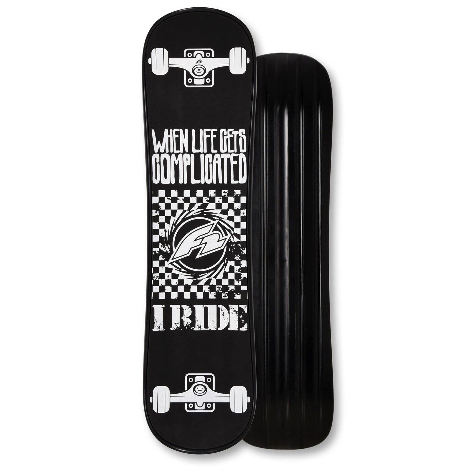 F2 Snowboard Snowdeck 89 cm – Schnee Skateboard für Tricks und Moves, Leichtes und Robustes Snow Skate für Einsteiger und Profis in Schwarz, 2024/25