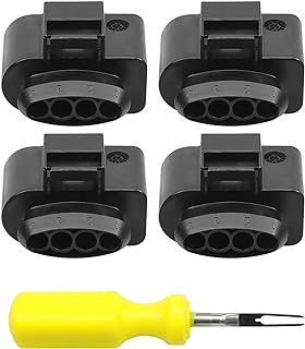 Ignition Coil Connector Repair Kit with 4PCS Harness Plug and 1PCS 0.3CM Space Take-up Tool Fit for VW Passat Phaeton Polo SKODA Octavia Rapid Superb Yeti AUDI A1-A8 Q7 TT Replace 4B0973724