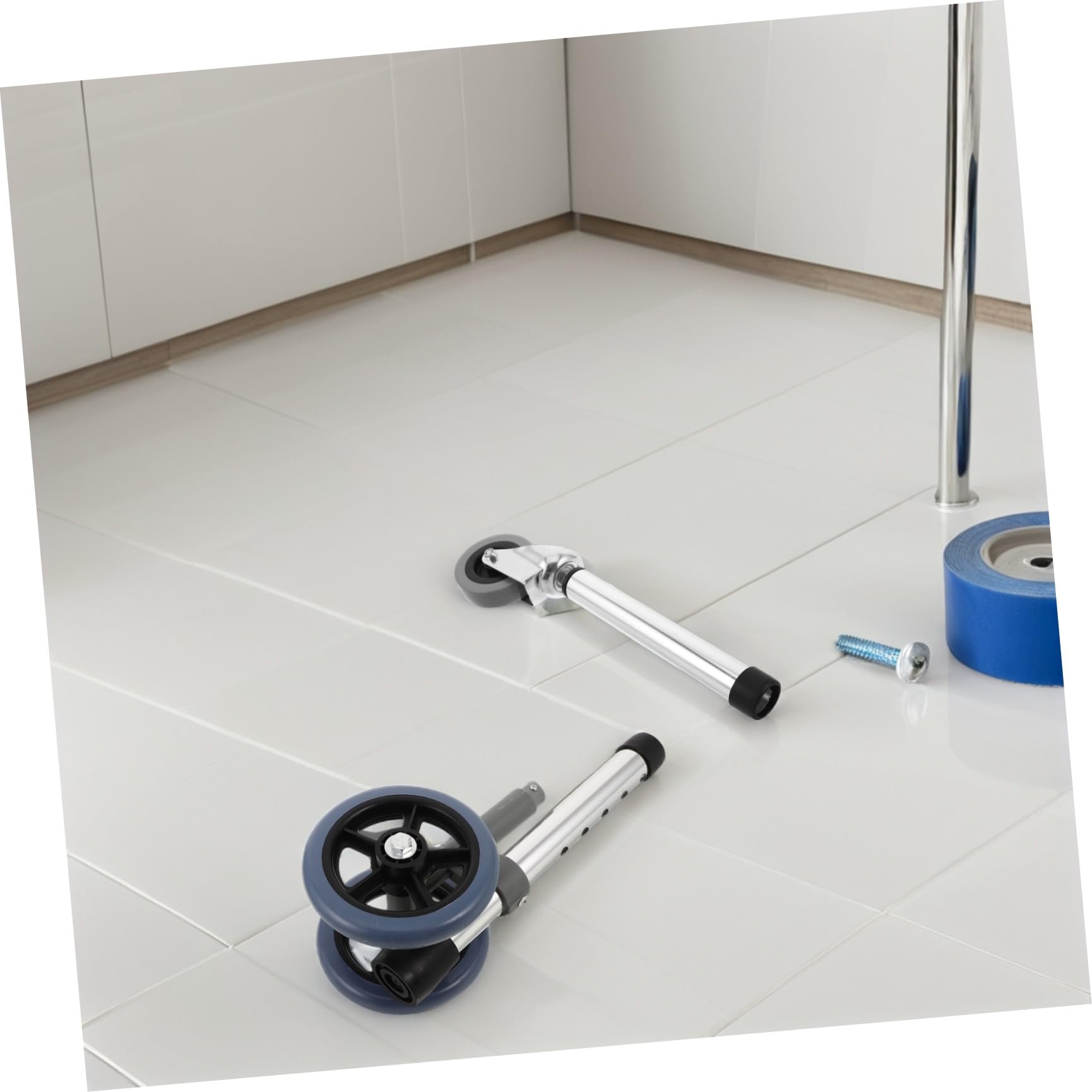 Toyvian Ruedas de Repuesto de Aleación de Aluminio y Goma para Andador y Silla de Ruedas con Freno, Diseño Antideslizante Paquete de 2 Pares para Uso Interior y Exterior