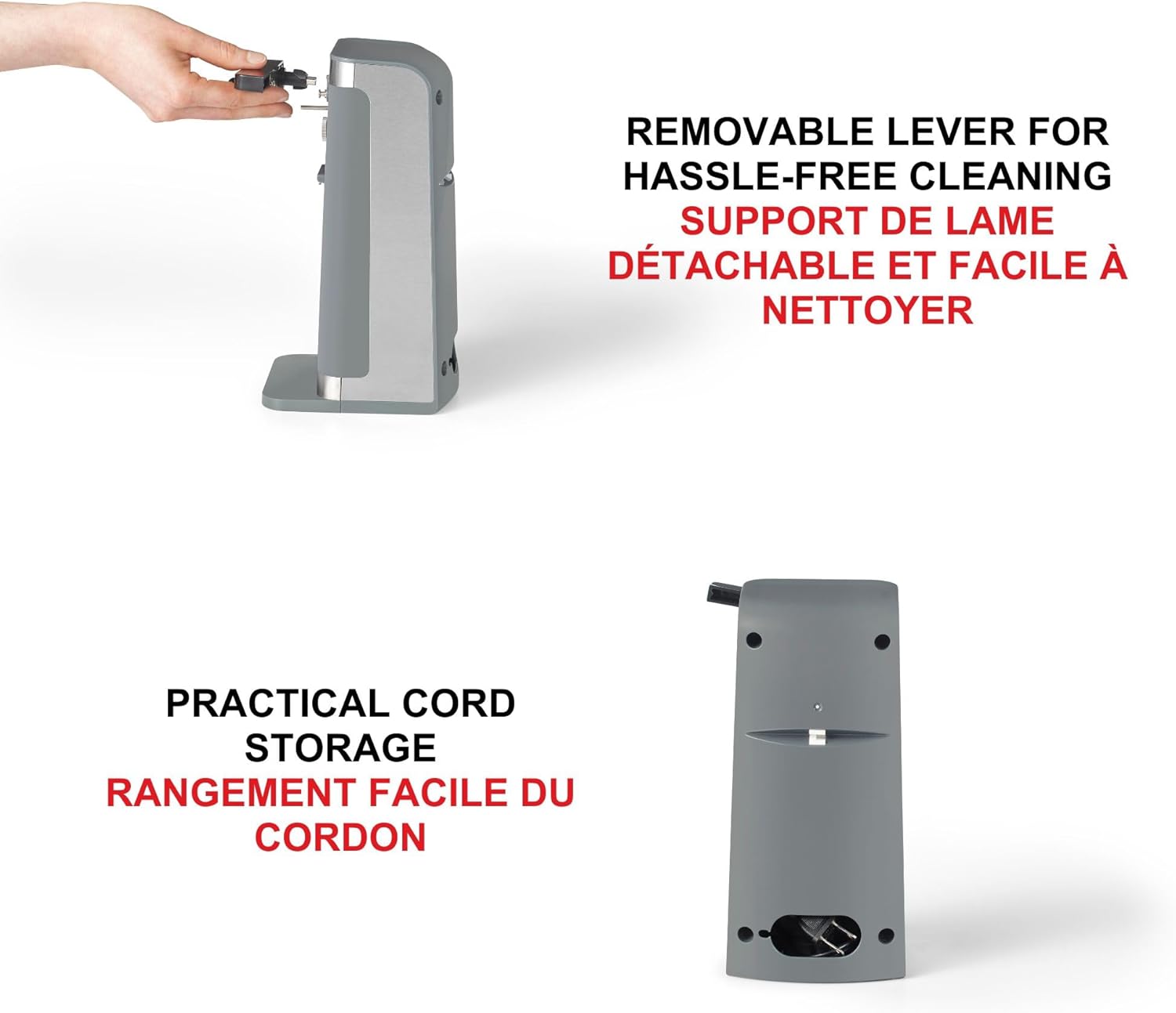 Removable lever of Starfrit Heritage XL Electric Can Opener