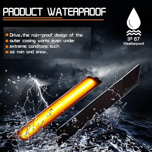 Miniatura 4 de Kit de lentes ahumadas LED ámbar compatible con Ford Fusion y Mercury Milan 2006-2009 luz de marcador lateral de parachoques delantero 6E5Z 13200