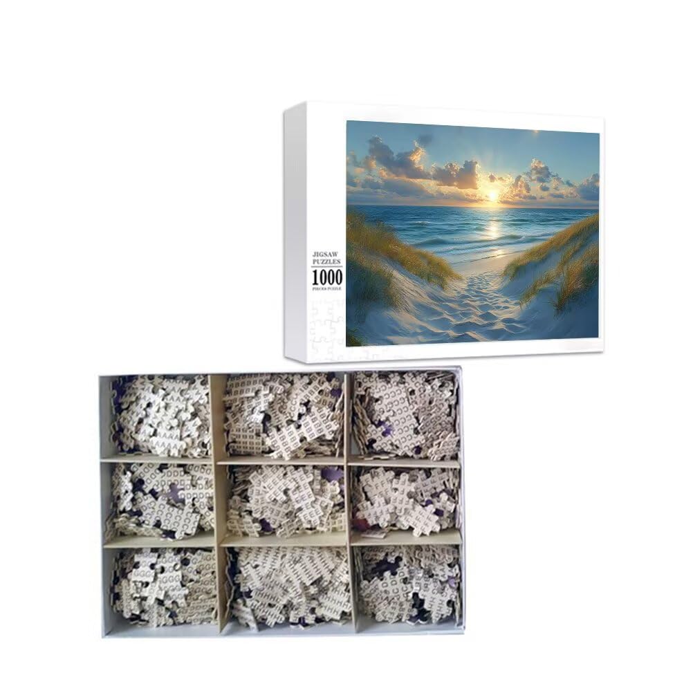Puzzle Spiaggia Puzzle 1500 Pezzi, Difficili Impossible Puzzle Oceano Puzzle Grandi Dimensioni per Adulti 87 x 57 cm Bambini 3 4 5 6 7 8 Anni Bambino, Bambina, Maschio Rilassamento e Intelligence C-8