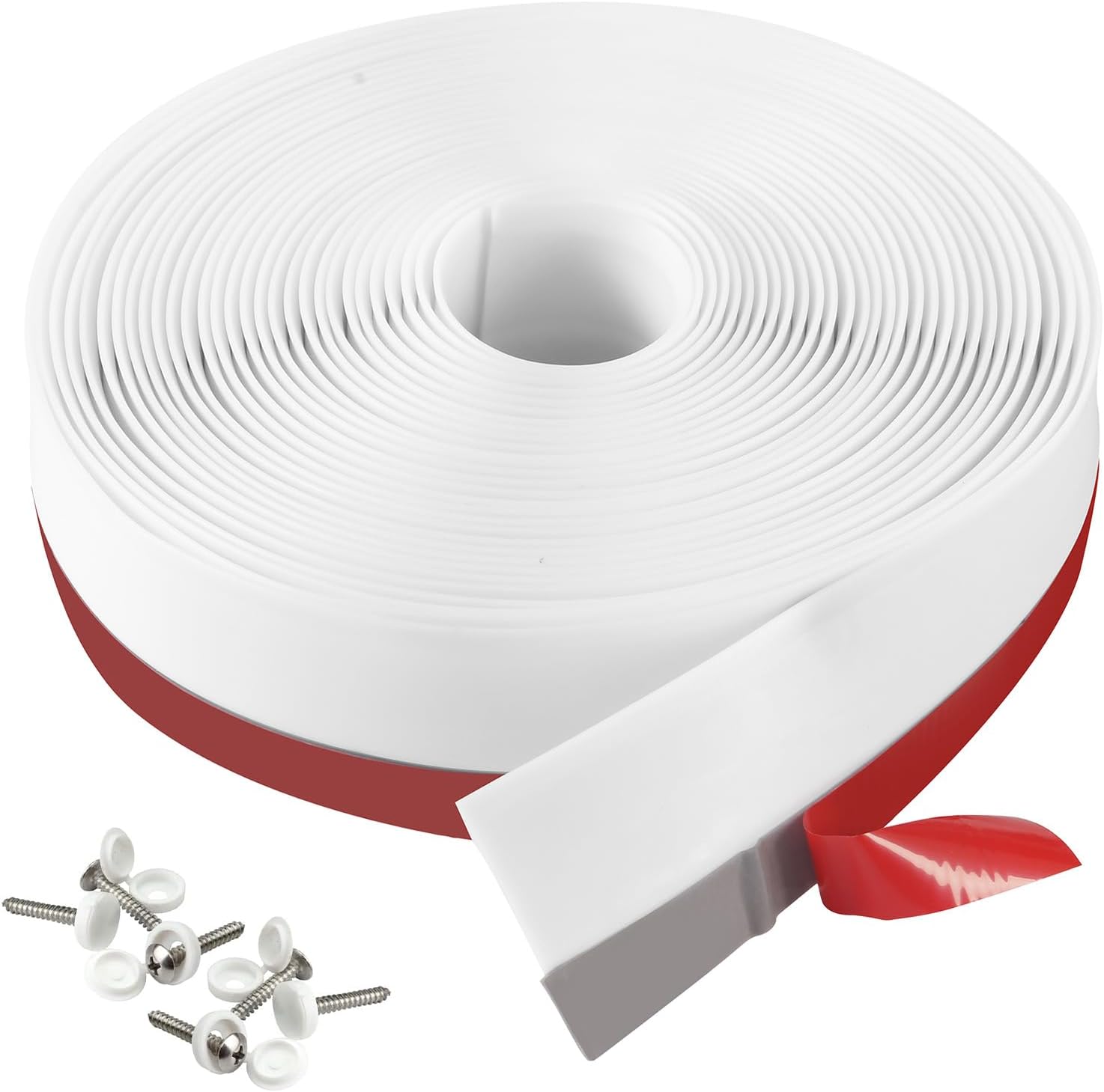 80 FT Garage Door Seal Top and Sides, TPE Garage Door Weather Stripping, Weatherproofing Garage Door Seals with Adhesive-Backed (White)