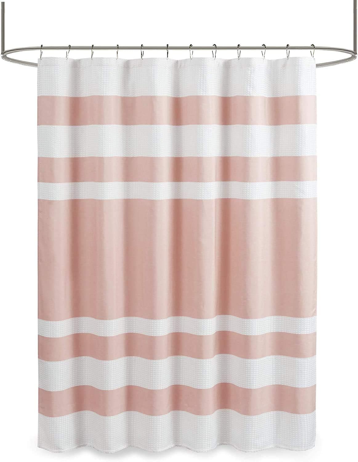 Madison Park Shower Curtain, Waffle Weave, Pieced Design
