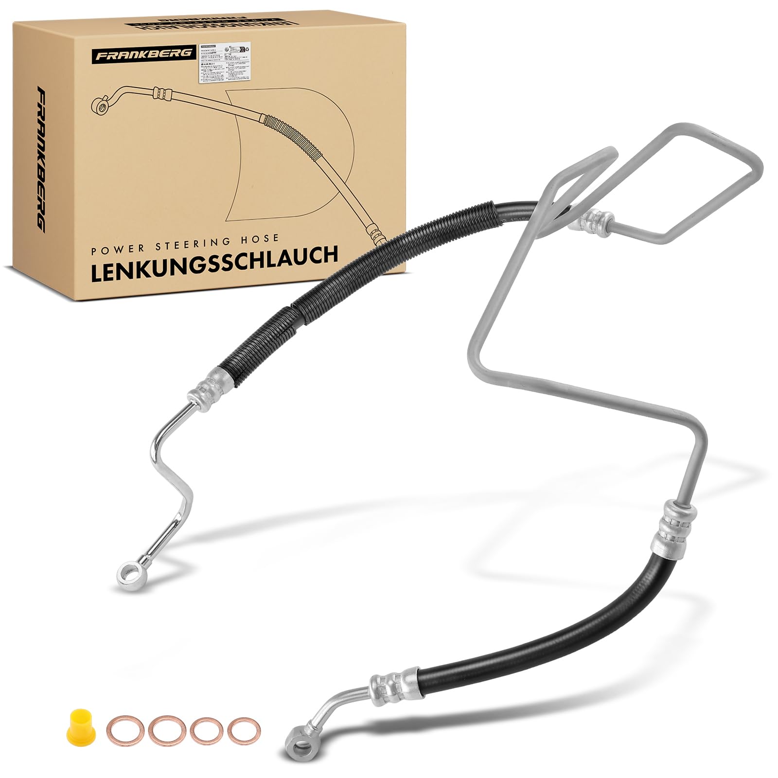 Frankberg Servolenkung Schlauch mit Dichtung Länge 2044mm Kompatibel 900 II 2.0L 2.3L Benzin 1993-1998