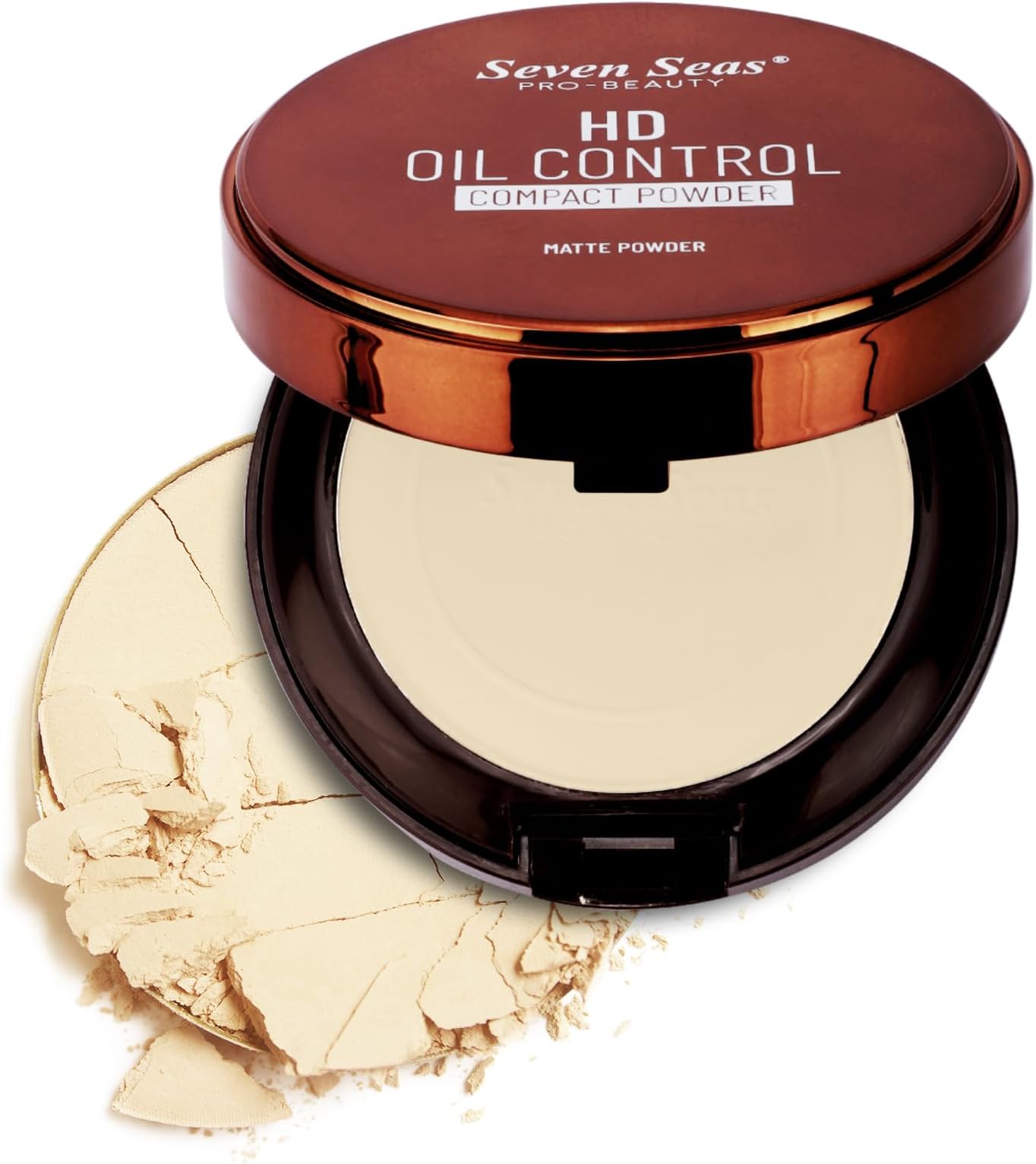 2 In 1 HD Oil Control Matte Finish Pressed Compact Powder Total Oil Control | Non Oily Matte Look | Evens Out Complexion | Hides Imperfections | Blends Effortlessly (Skin)