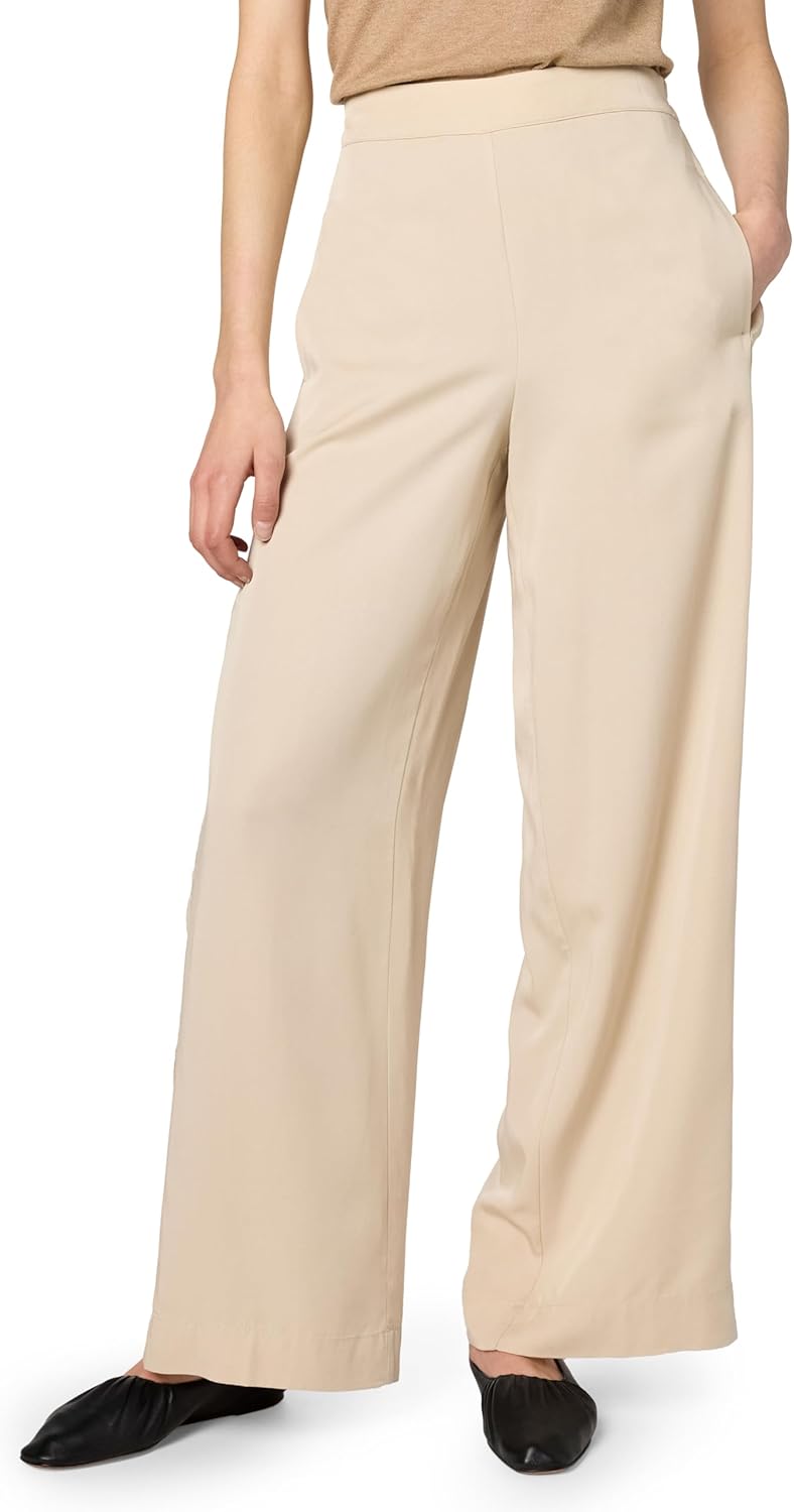 DKNY Women's Pull on Twill Wide Leg Pant