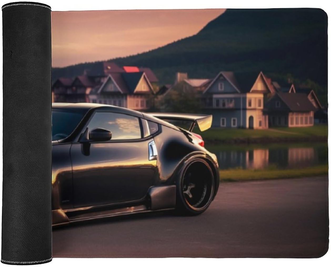 Large Mouse Pad Gaming Cool 370z JDM Cool Sunset Japanese Car Desk Mat Long Big Mousepad Extended Keyboard Computer Pad Office Desk Organizers and Accessories 35.4 x 15.7 inch