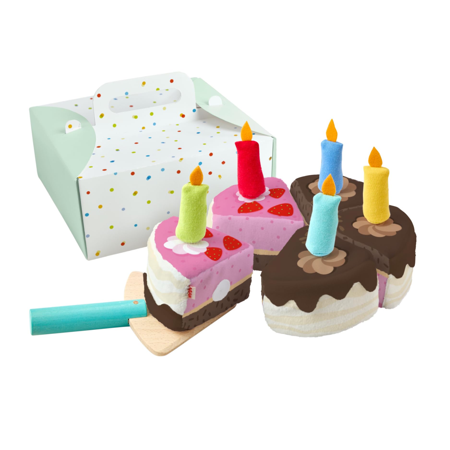 HABA Creative Play – Birthday Cake | Pretend Play Celebration Cake for Children 3+ | Build-Your-Own Play Cake with Decorative Pieces | Encourages Creativity & Role-Play Fun
