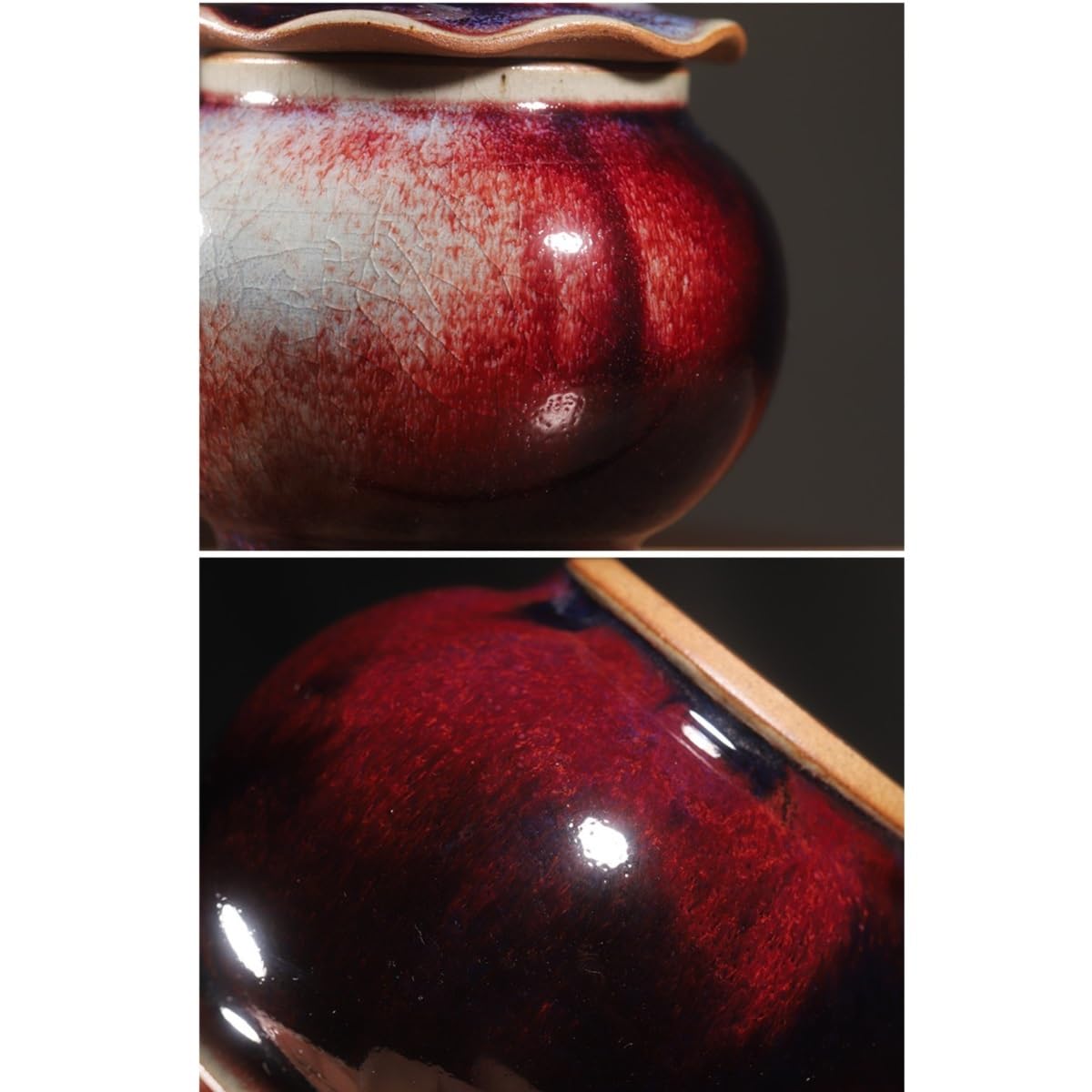 LYGSWDB Teekanister, kreativer handgemachter Großtee-Aufbewahrungsbehälter, Keramik, kleines versiegeltes Glas, Retro-chinesische Handwerkskunst, Ornamente, Teedose