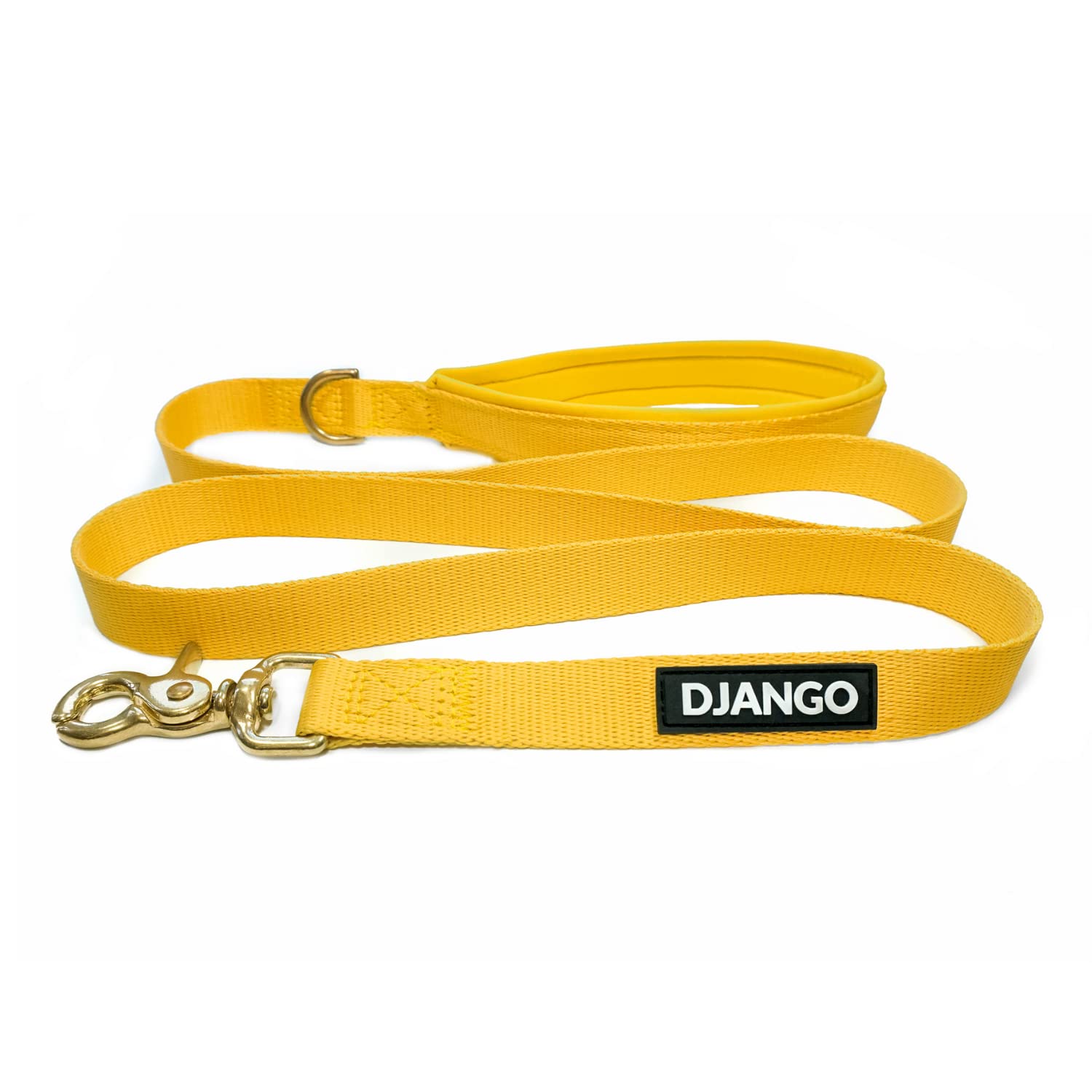 DJANGO Dog Leash 5FT - Padded Handle & Gold Swivel Clip - Dandelion Yellow