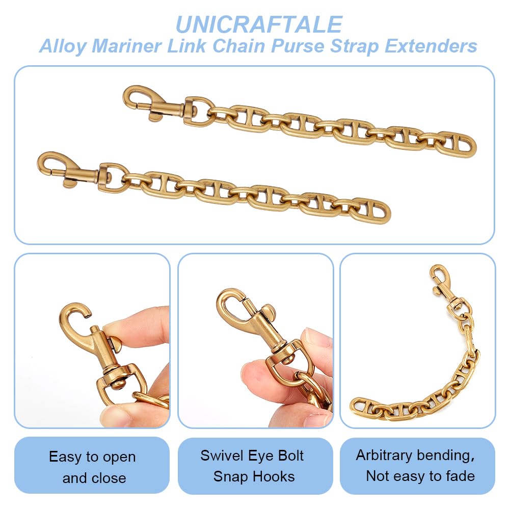 UNICRAFTALE 4Pcs 2 Styles Bag Extender Chains Alloy Wallet Chain 95~107mm Gunmetal Shoulder Bag Strap Extender Necklaces with Spring Gate Rings for Bag Belts Replacement Accessories UNICRAFTALE 4Pcs 2 Styles Bag Extender Chains Alloy Wallet Chain 95~107mm Gunmetal Shoulder Bag Strap Extender Necklaces with Spring Gate Rings for Bag Belts Replacement Accessories