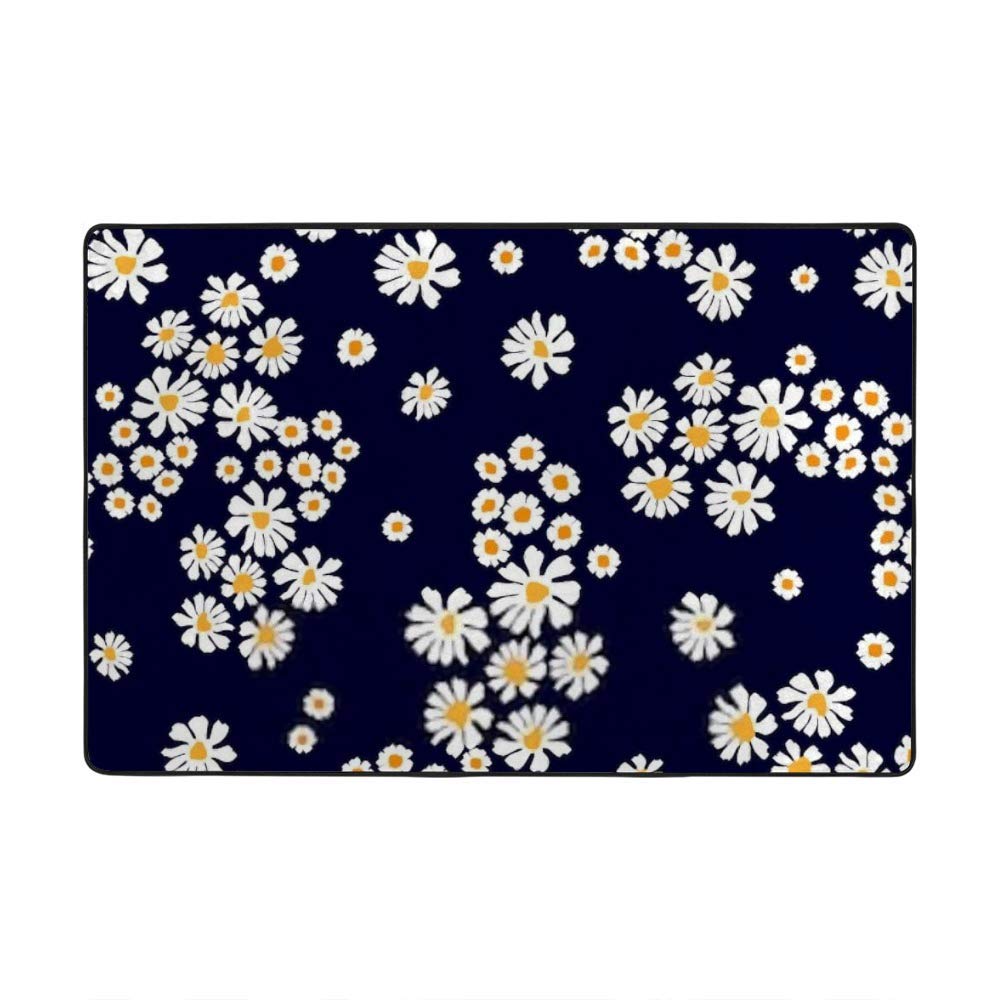 Tapis de salon en velours corail doux motif fleur 63x48 pouces