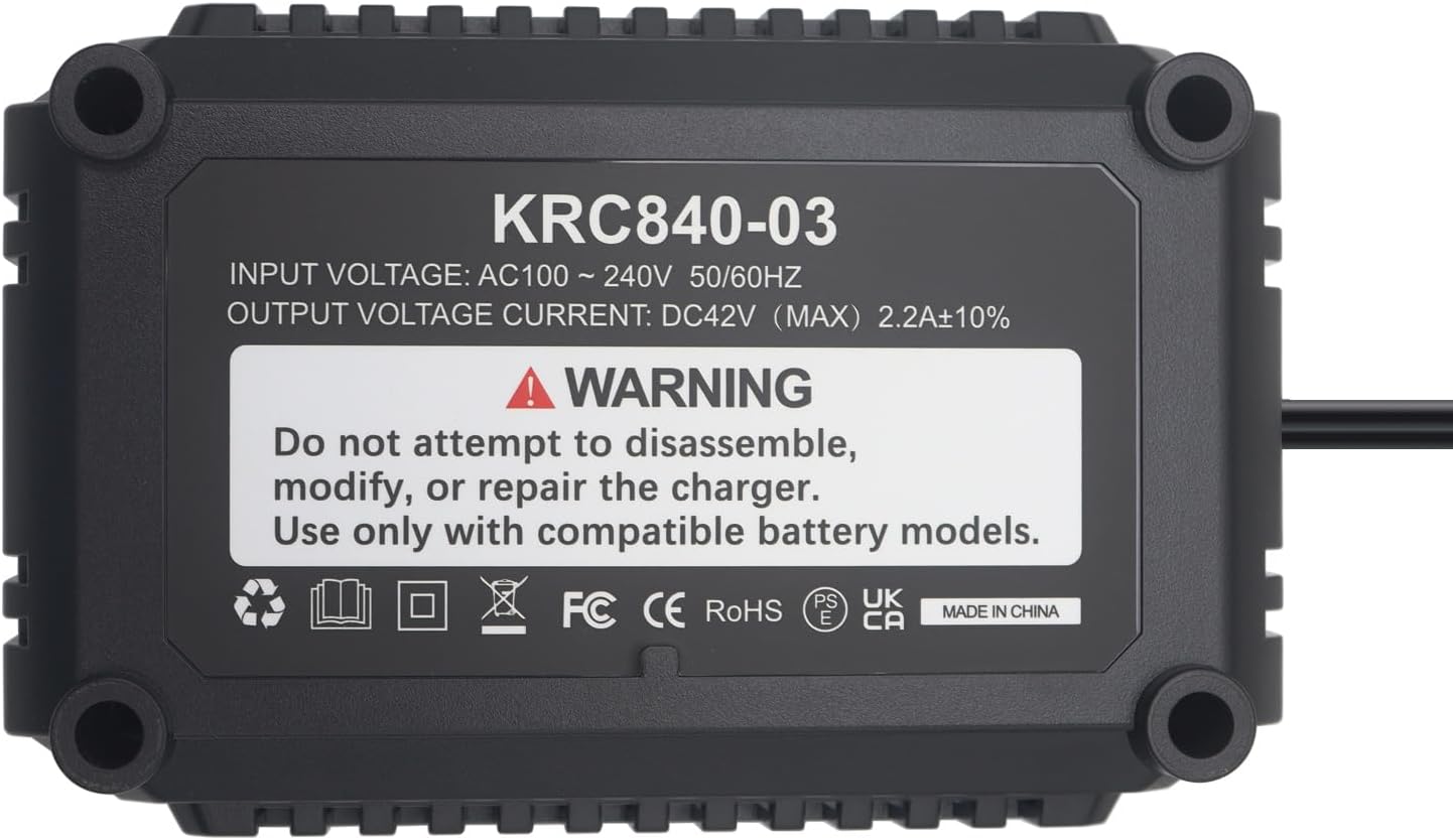 Replacement 40V Tool Battery Charger KRC60-06 KRC40-06 KRC840-03 for Kobalt 40V Max Battery KB440-03 KB2540C-06 KB640-03 KB240-06 KB640-06 KB245-06 ‎KB440C-06 KB240-06 KB540C-06 KB540-06