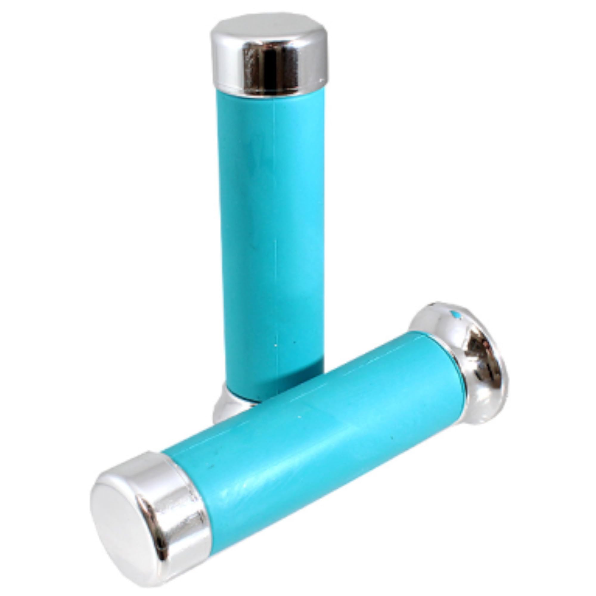 cyclingcolors Motorcycle Grip 130 mm Diameter 24 mm Rubber Handlebar Compatible with Vespa PX, Blue Turquoise