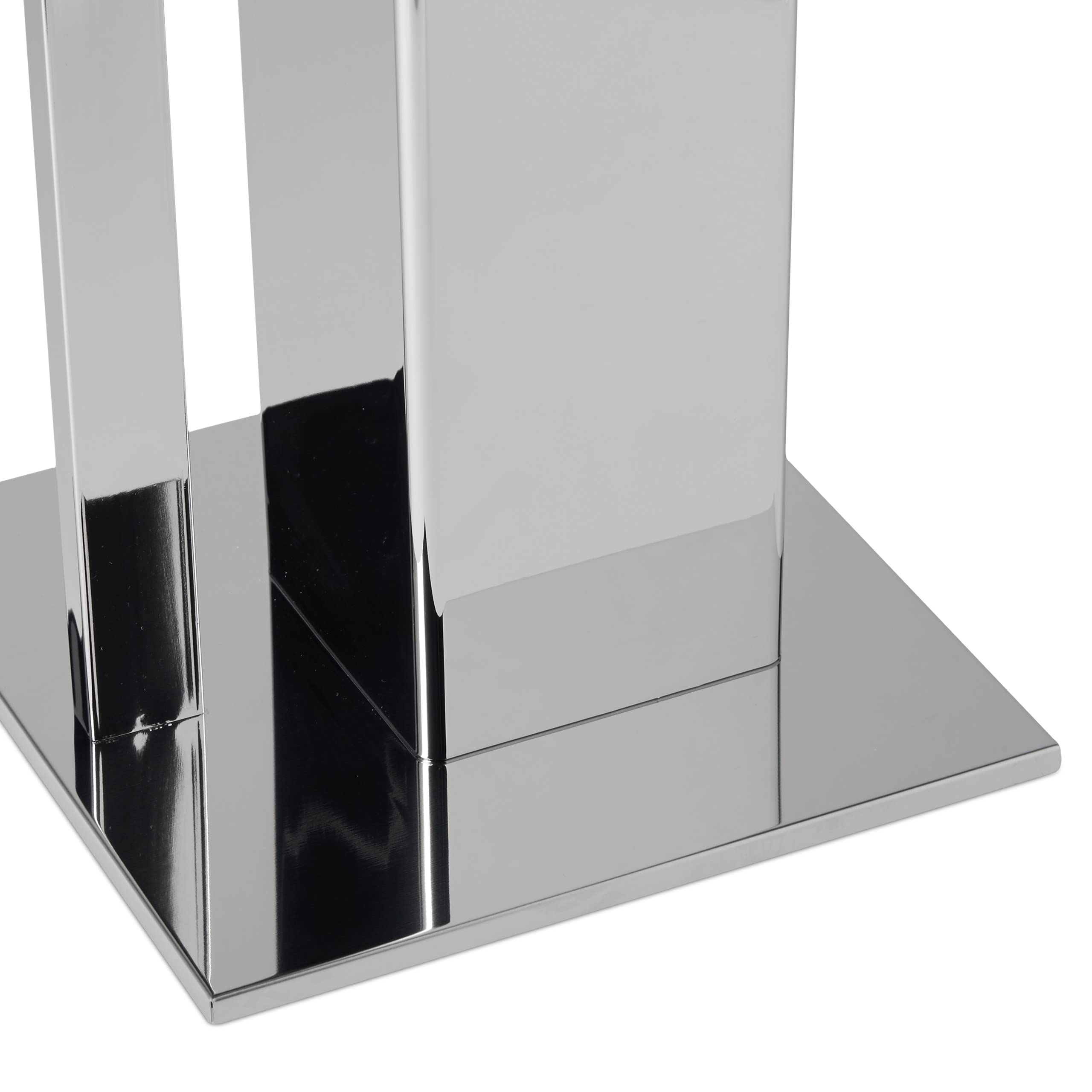 Relaxdays Set da Accessori per WC, Porta Scopino in Acciaio Inox, Piantana Portarotolo HLP 71 x 20 x 20 cm, Argentato