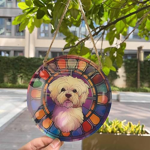 Miniatura 3 de Yurtziru 1 colgante plano de acrílico para regalo conmemorativo de mascotas, adorno colgante decorativo para amantes de gatos y perros, adorno