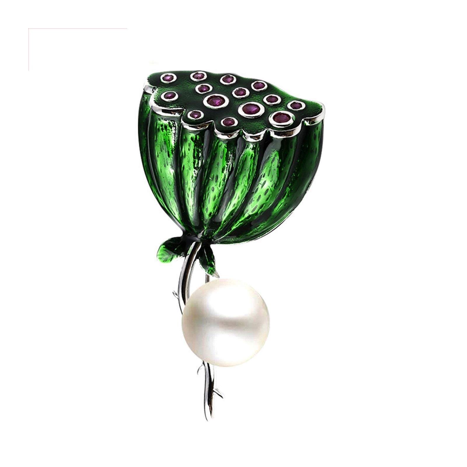 Broche de Mujer Broche de Loto para Mujer, Broches de Perlas de imitación de Todo fósforo, Broches para Chaqueta, Chal, suéter, Broches exquisitos