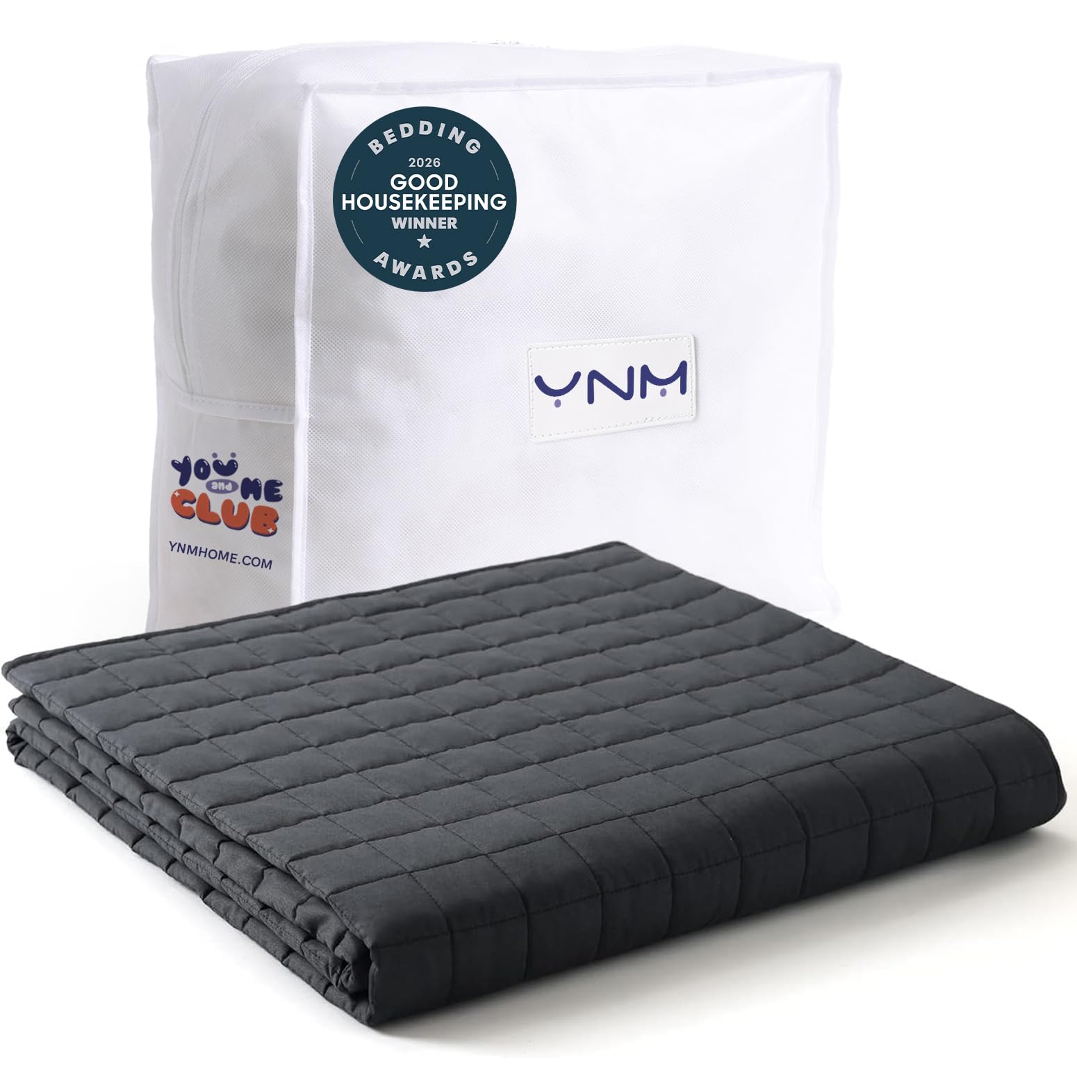 YnM 10lbs Weighted Blanket Cotton Dark Grey