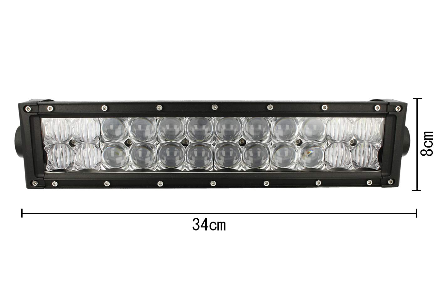 A2ZWORLD Reflektor roboczy Led Off-Road, Led Work Light, 12V 24V IP67 6000K, Dodatkowe Reflektorów SUV Ciężarówka Wózki widłowe Łodzie (Bar Led 341X79mm 24X3W 7200LM Combo)